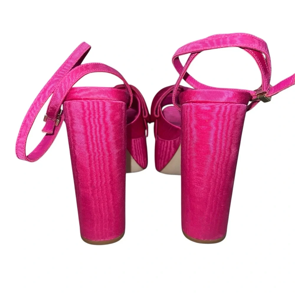 Larroude Elle Ankle Strap Platform Heels In Pink Ariana Magenta